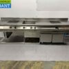 RVS MKN Baklijn Dubbel elektrisch fornuis Inductie en braadslede en koelwerkbank 300 cm 230/400V Horeca