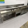 RVS MKN Baklijn Dubbel elektrisch fornuis Inductie en braadslede en koelwerkbank 300 cm 230/400V Horeca - Afbeelding 2