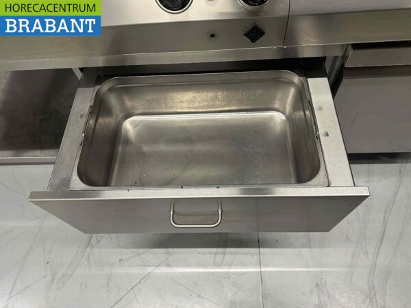 RVS MKN Baklijn Dubbel elektrisch fornuis Inductie en braadslede en koelwerkbank 300 cm 230/400V Horeca - Afbeelding 7