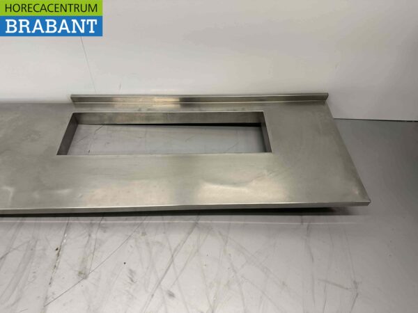 RVS Werkblad Blad met uitsparing 280,5 x 70 cm Horeca - Afbeelding 2