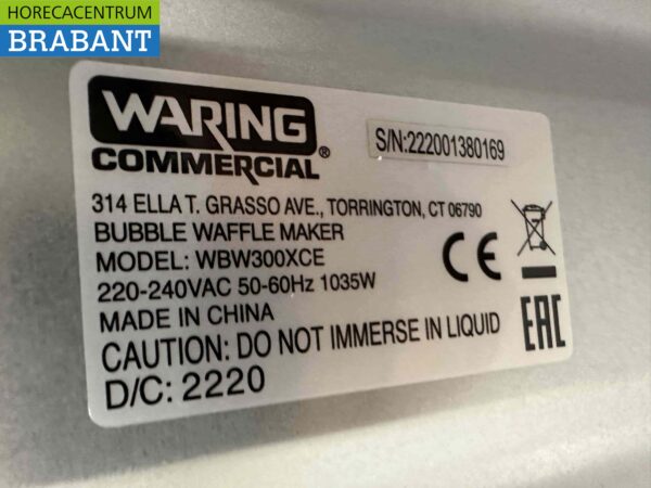 Waring Bubbel Bubble Wafelijzer Wafels 230V Horeca - Afbeelding 6