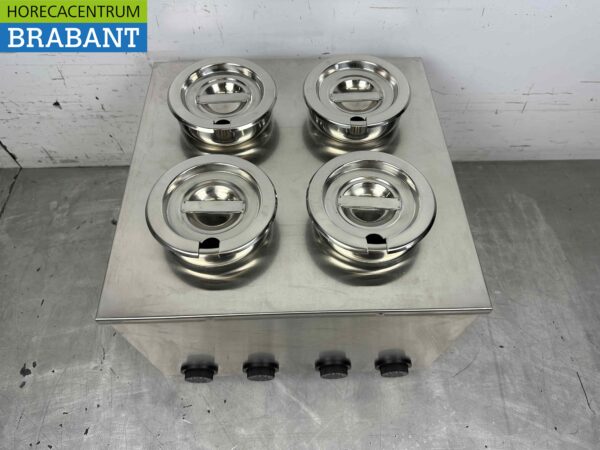 RVS Hotpot Hot Pot bain marie 4 x 2 liter 230V Horeca - Afbeelding 2