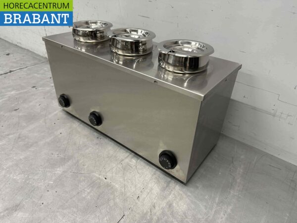 RVS Hotpot Hot Pot bain marie 3 x 2 liter 230V Horeca - Afbeelding 3