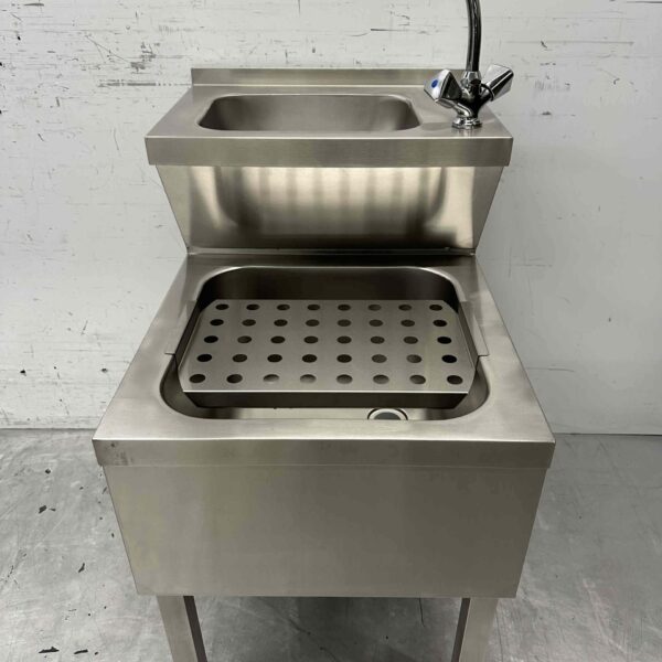 RVS HCB Dubbele Wasbak Spoelbak Uitgietbak combi Kraan 50,5 cm Horeca