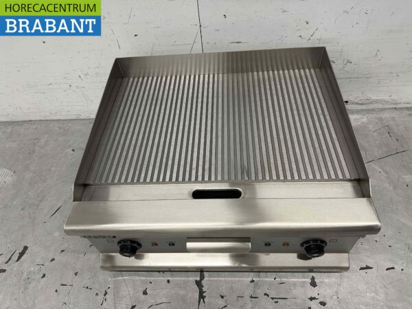 RVS Grillplaat Bakplaat Geribbelde bakplaat 60 cm 400V Horeca - Afbeelding 2