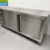 RVS Werkkast Premium-line Kast Werktafel 2 schuifdeuren en 3 laden 200 cm Horeca - Afbeelding 3