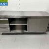 RVS Werkkast Premium-line Kast Werktafel 2 schuifdeuren en 3 laden 200 cm Horeca - Afbeelding 4