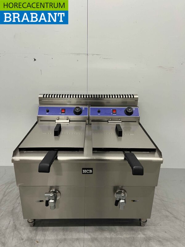 RVS Dubbele Friteuse Frituur 2 x 14 liter PROPAAN GAS Horeca