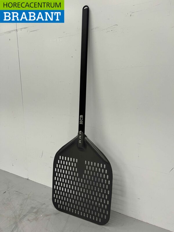 Pizzaschep hard geanodiseerd, geperforeerd blad 30 cm, lengte steel 60 cm Horeca - Afbeelding 3