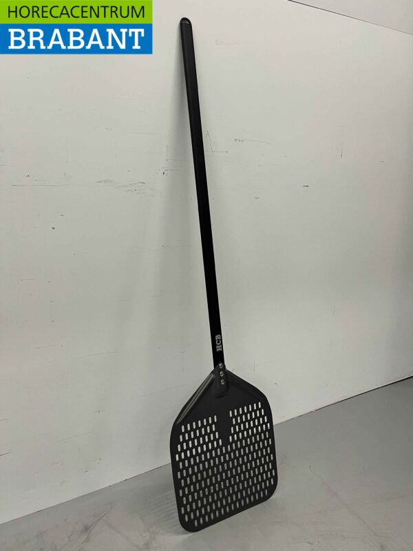 Pizzaschep hard geanodiseerd, geperforeerd blad 30 cm, lengte steel 90 cm Horeca - Afbeelding 3