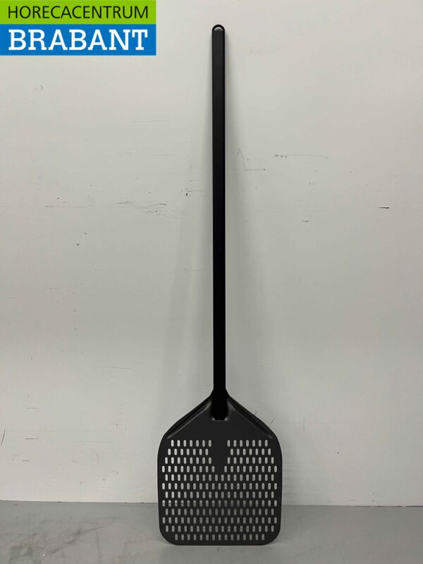 Pizzaschep hard geanodiseerd, geperforeerd blad 30 cm, lengte steel 90 cm Horeca - Afbeelding 4