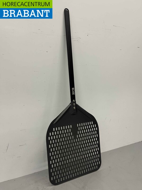 Pizzaschep hard geanodiseerd, geperforeerd blad 35 cm, lengte steel 60 cm Horeca - Afbeelding 3