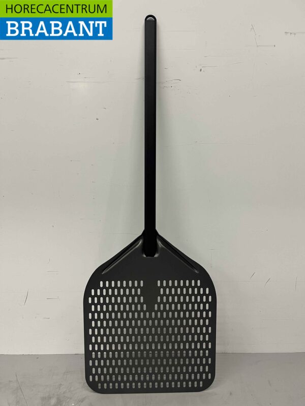Pizzaschep hard geanodiseerd, geperforeerd blad 35 cm, lengte steel 60 cm Horeca - Afbeelding 4