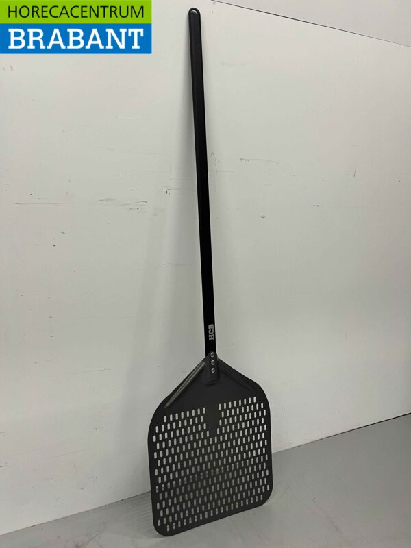 Pizzaschep hard geanodiseerd, geperforeerd blad 35 cm, lengte steel 90 cm Horeca - Afbeelding 3