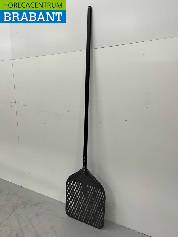 Pizzaschep hard geanodiseerd, geperforeerd blad 35 cm, lengte steel 120 cm Horeca - Afbeelding 2
