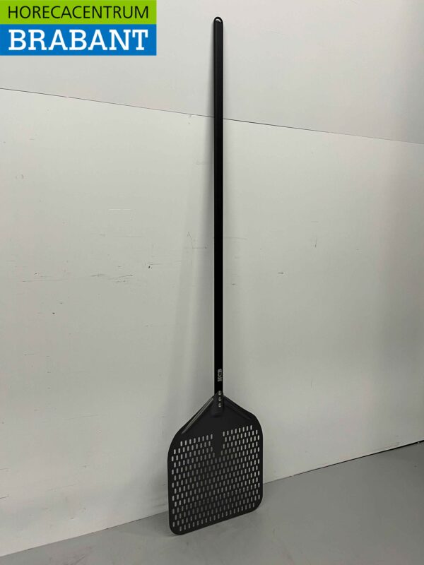 Pizzaschep hard geanodiseerd, geperforeerd blad 35 cm, lengte steel 120 cm Horeca - Afbeelding 3