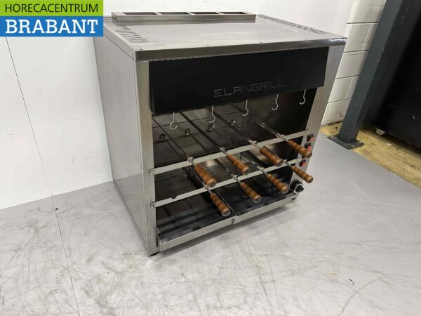 RVS Elangrill CM14 Churrasco grill 14 spiezen 90 cm GAS Horeca - Afbeelding 3