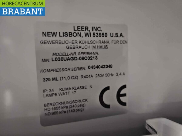 Leer bewaarvrieskast ijsblokjesbewaarvriezer vriezer vrieskast 850 liter 230V Horeca - Afbeelding 6