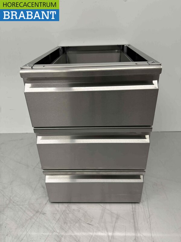 RVS Onderbouw Inbouw Ladenblok Ladenkast 3 laden Premium-line Horeca