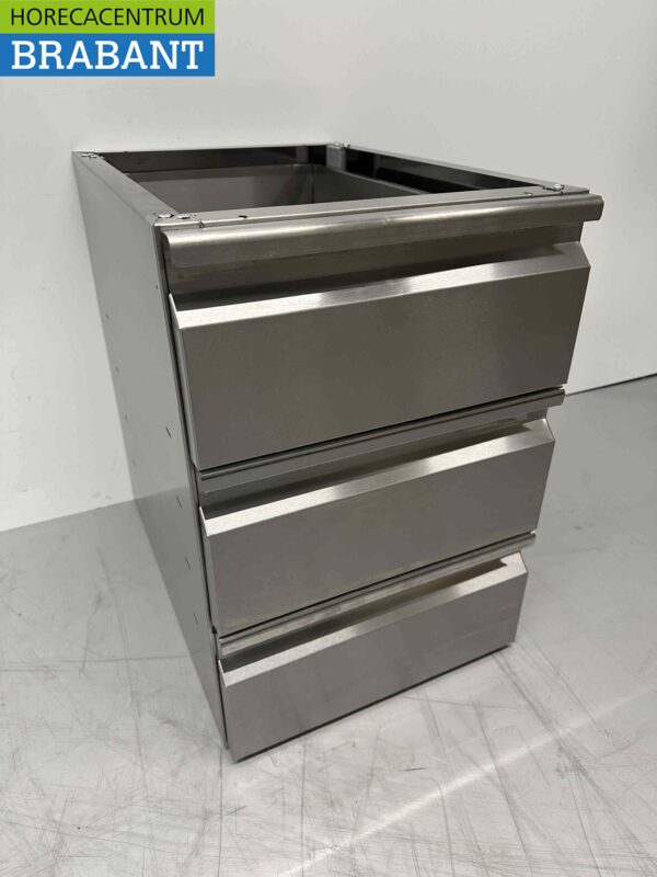 RVS Onderbouw Inbouw Ladenblok Ladenkast 3 laden Premium-line Horeca - Afbeelding 4