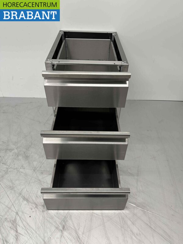 RVS Onderbouw Inbouw Ladenblok Ladenkast 3 laden Premium-line Horeca - Afbeelding 5