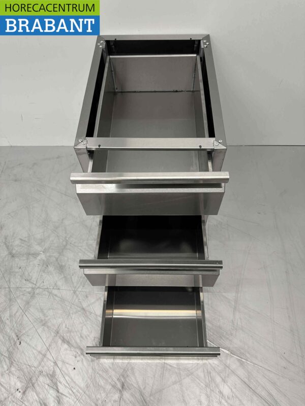 RVS Onderbouw Inbouw Ladenblok Ladenkast 3 laden Premium-line Horeca - Afbeelding 6
