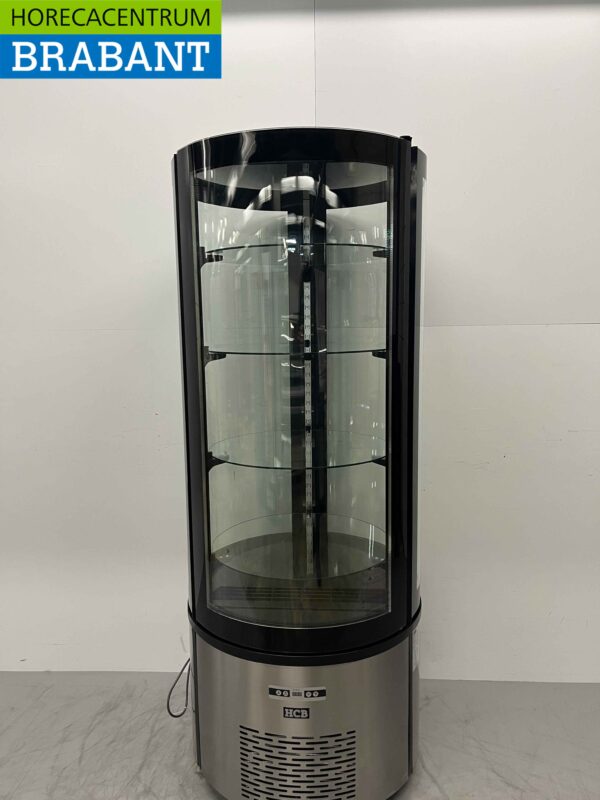 RVS Ronde koelvitrine Gebaksvitrine 400 liter 230V Horeca