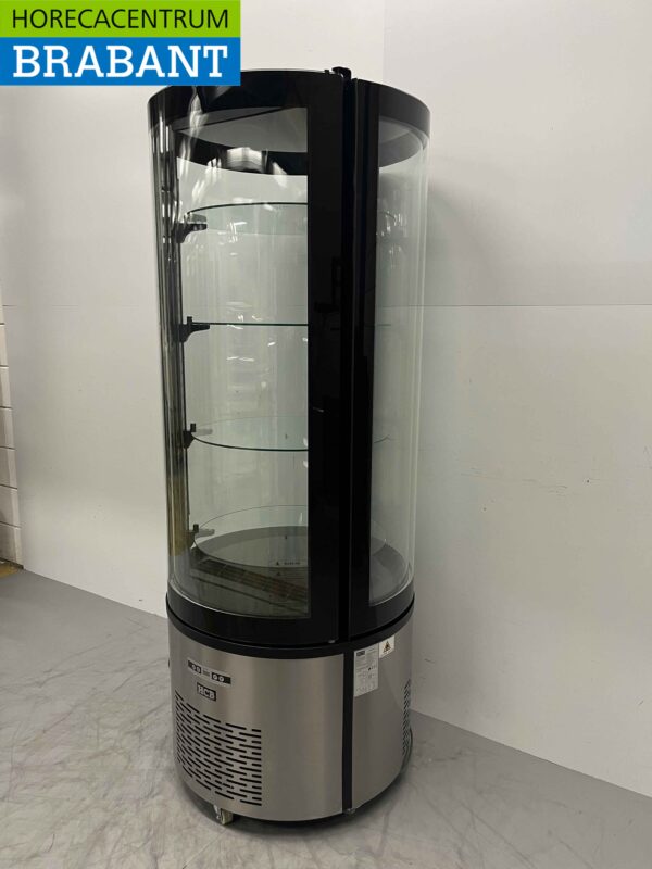 RVS Ronde koelvitrine Gebaksvitrine 400 liter 230V Horeca - Afbeelding 2