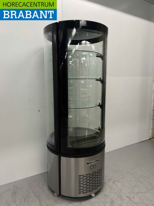 RVS Ronde koelvitrine Gebaksvitrine 400 liter 230V Horeca - Afbeelding 3