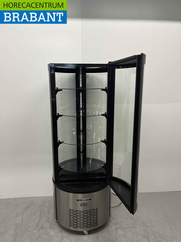 RVS Ronde koelvitrine Gebaksvitrine 400 liter 230V Horeca - Afbeelding 4
