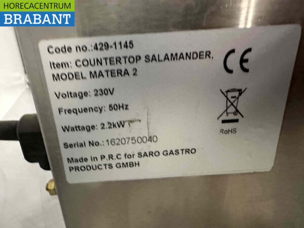 RVS Saro Matera 2 Salamander 230V Horeca - Afbeelding 5