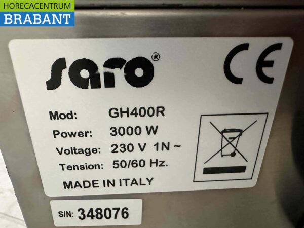 RVS Saro Bakplaat Grillplaat Fry Top 400 GR 230V Horeca - Afbeelding 4