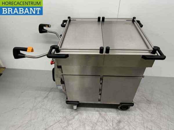 RVS Hupfer Cateringwagen Zelfrijdend Accu warmhoudkast bain marie 10 x 1/1 GN 230V Horeca - Afbeelding 2