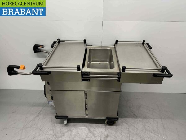 RVS Hupfer Cateringwagen Zelfrijdend Accu warmhoudkast bain marie 10 x 1/1 GN 230V Horeca - Afbeelding 5