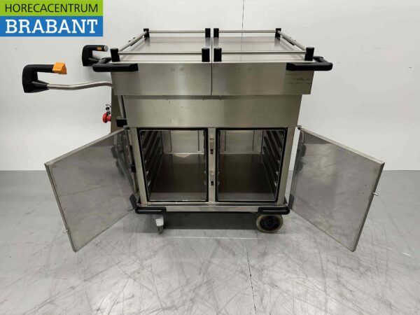 RVS Hupfer Cateringwagen Zelfrijdend Accu warmhoudkast bain marie 10 x 1/1 GN 230V Horeca - Afbeelding 6