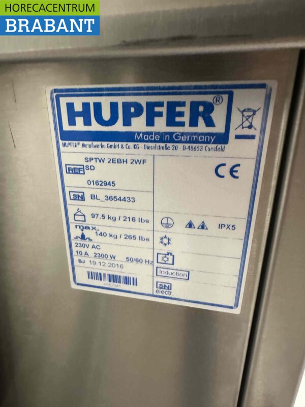 RVS Hupfer Cateringwagen Zelfrijdend Accu warmhoudkast bain marie 10 x 1/1 GN 230V Horeca - Afbeelding 7