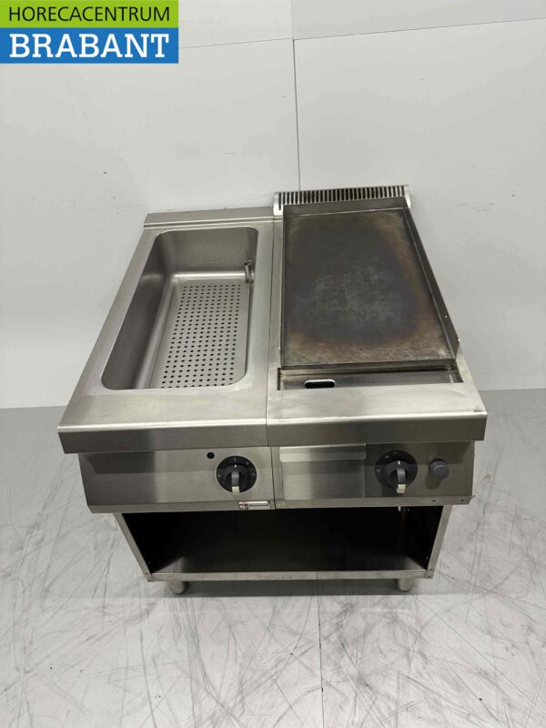 RVS Diamond bakplaat met bain marie Gas / 230V Horeca - Afbeelding 2