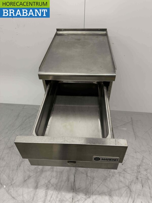 RVS Mareno Werkunit Neutraal Blind unit met lade en deur 40 cm Horeca - Afbeelding 4