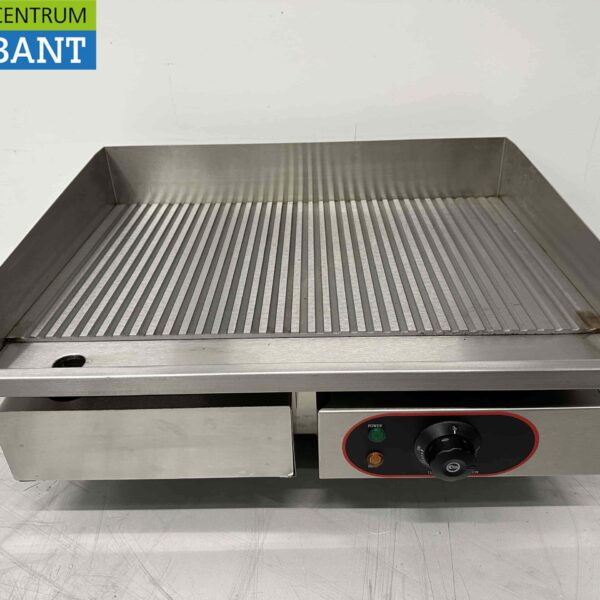 RVS Grillplaat Bakplaat Geribbeld 55 cm 230V Horeca