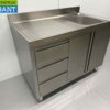 RVS Spoeltafel Spoelbak klapdeuren en laden 120 cm Horeca - Afbeelding 3