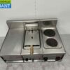 RVS Lotus baklijn 2 pits fornuis en friteuse 90 cm 230V Horeca - Afbeelding 2