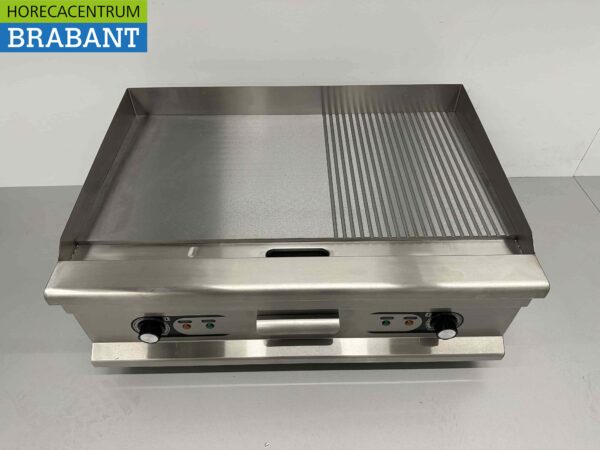 RVS Grillplaat Bakplaat 1/2 Geribbelde bakplaat 75 cm 400V Horeca - Afbeelding 2