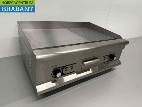 RVS Grillplaat Bakplaat 1/2 Geribbelde bakplaat 75 cm 400V Horeca - Afbeelding 3