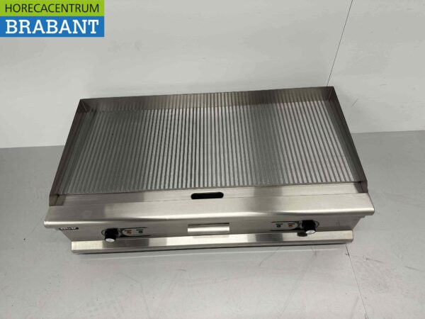 RVS Bakplaat Grillplaat Geribbelde bakplaat 100 cm 400V Horeca - Afbeelding 2