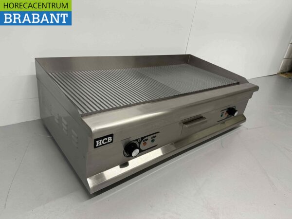 RVS Bakplaat Grillplaat Geribbelde bakplaat 100 cm 400V Horeca - Afbeelding 3