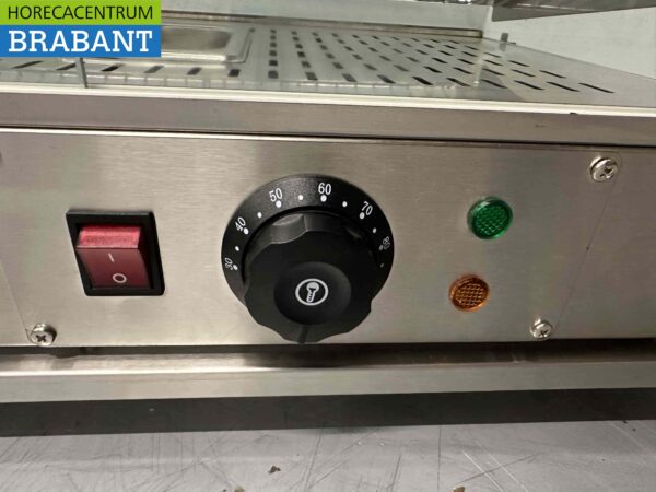 RVS Warmhoudvitrine Warmtevitrine 65 cm 230V Horeca - Afbeelding 5
