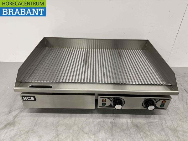 RVS Grillplaat Bakplaat Geribbeld 73 cm 400V Horeca