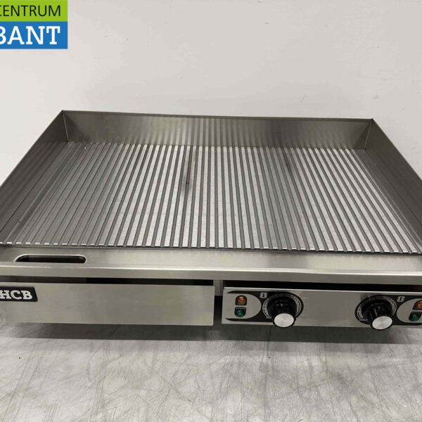 RVS Grillplaat Bakplaat Geribbeld 73 cm 400V Horeca