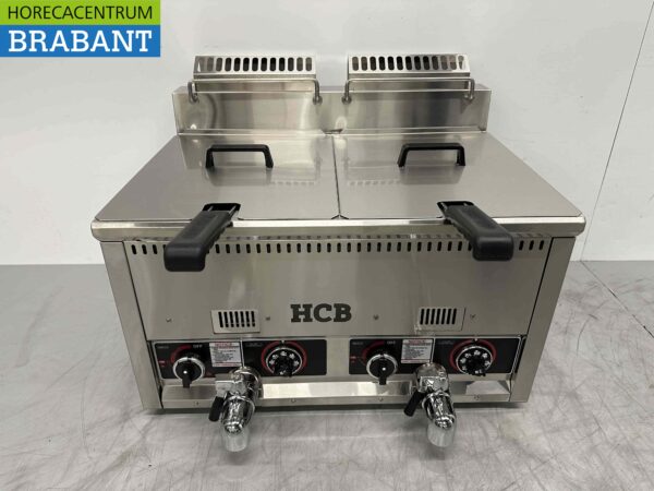 RVS Dubbele Friteuse Frituur 2 x 21 liter Gas Horeca