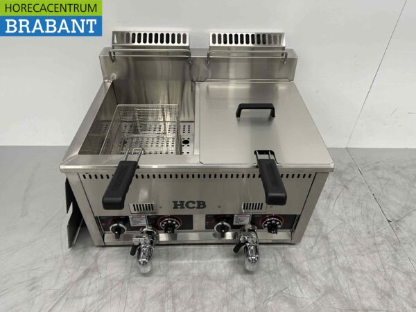 RVS Dubbele Friteuse Frituur 2 x 21 liter Gas Horeca - Afbeelding 5
